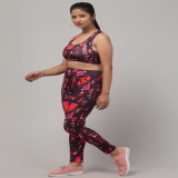 Latest Stylish High Quality Printed Sports Wear Set/Printed Gym Tights and Bra Set/Printed Yoga Wear Set For Women's & Girls -Size S